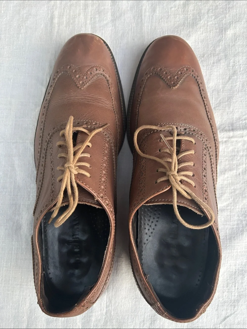 Cole Haan Men's Classic Brown Leather Wingtip Oxford Shoes